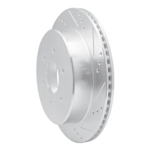 Nissan Titan Brake Rotor (1) - Rear Right - R1 Concepts - Drilled & Slotted - Silver - `17-`24